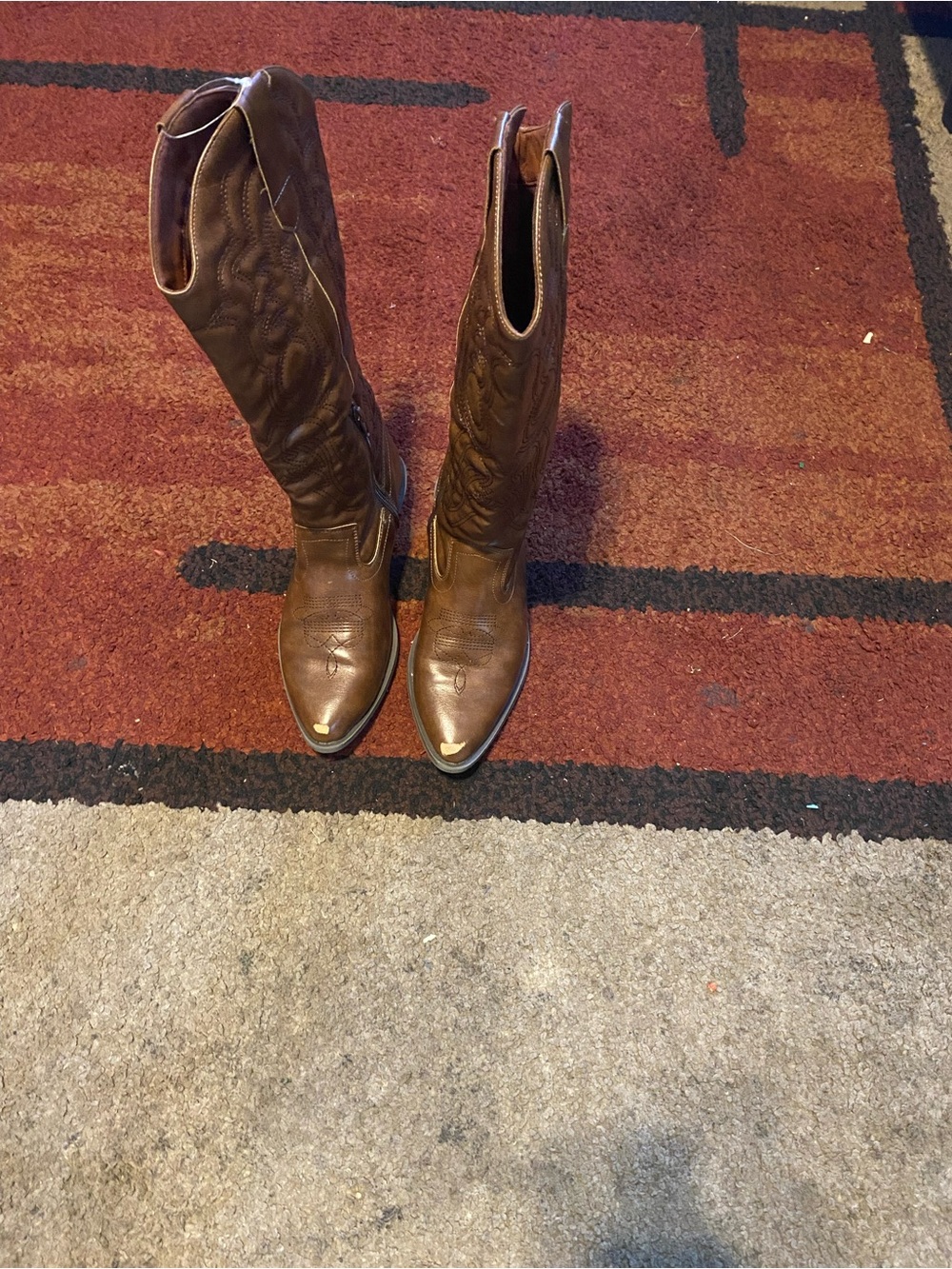 Classic Brown Women's Western Knee-High Boots